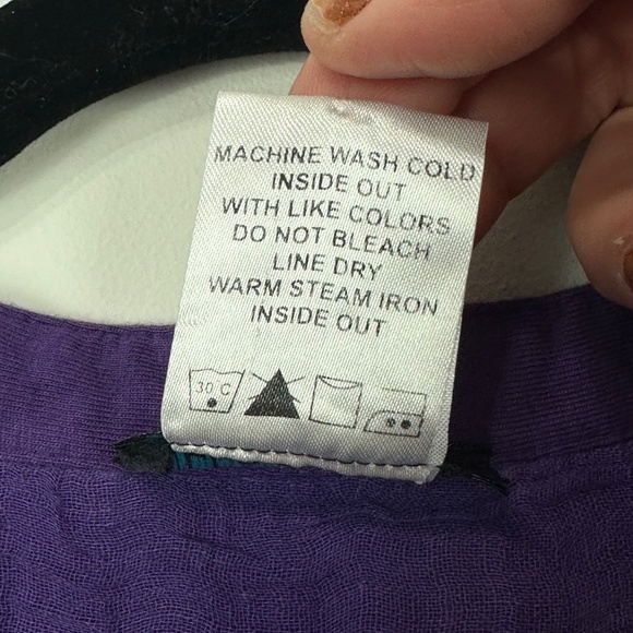 NWOT Ulla Popken Embroidered. Purple V-Neck Tunic Top 20/22 Boho Beach - Picture 6 of 8